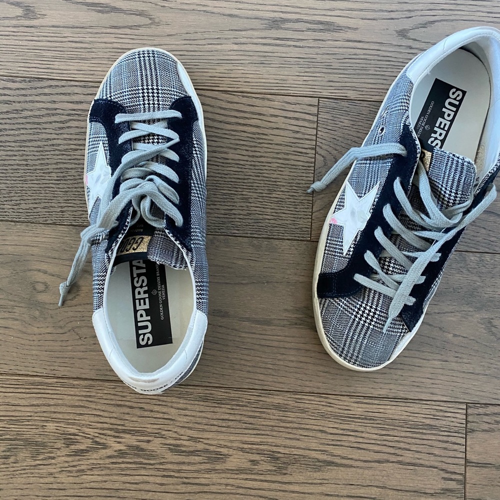 Plaid Golden Goose Superstars